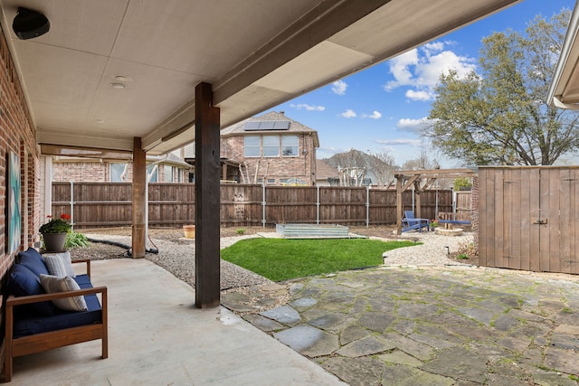 view of patio / terrace featuring a fenced backyard