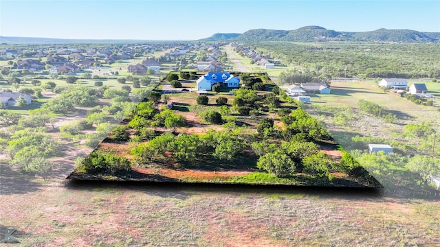 aerial view with a mountain view