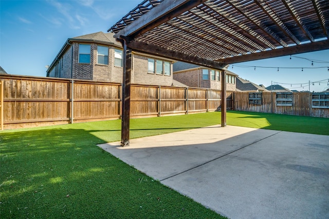 view of patio / terrace with a pergola and fence