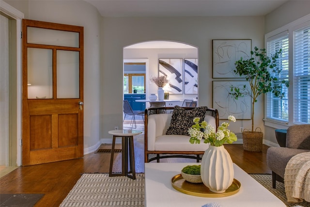 1311 Cedar Hill Ave, Dallas, TX 75208 - living room with plenty of natural light and dark wood finished floors