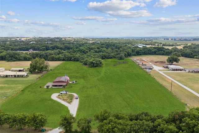 aerial view with a rural view