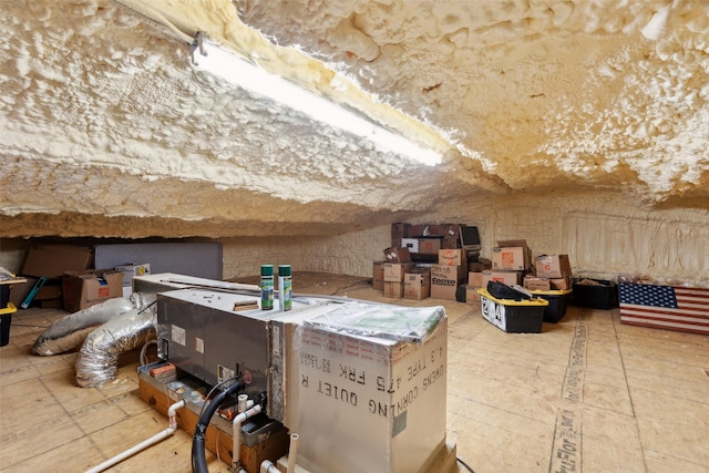 view of unfinished attic