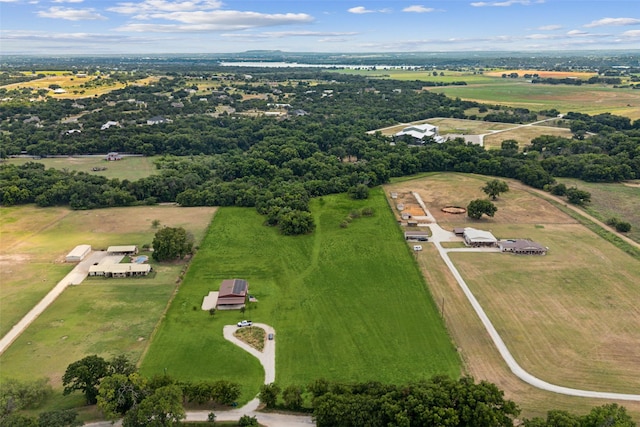 aerial view with a rural view