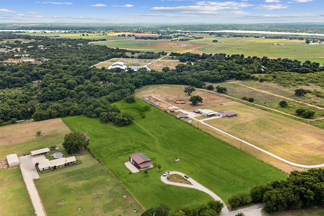 drone / aerial view with a rural view