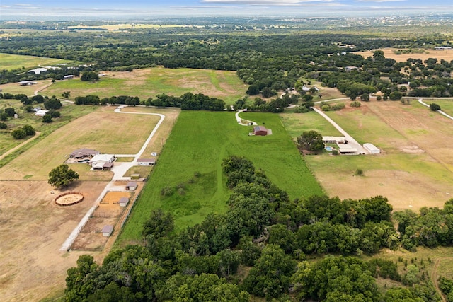 bird's eye view with a rural view