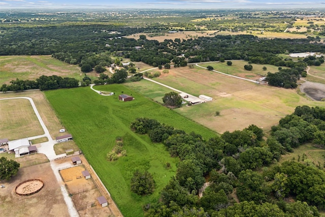 drone / aerial view with a rural view