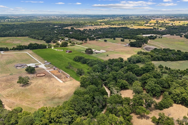 aerial view with a rural view