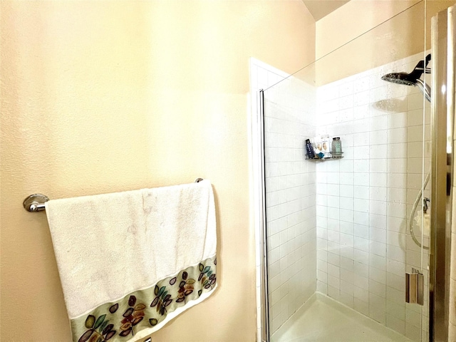 full bathroom featuring a shower stall