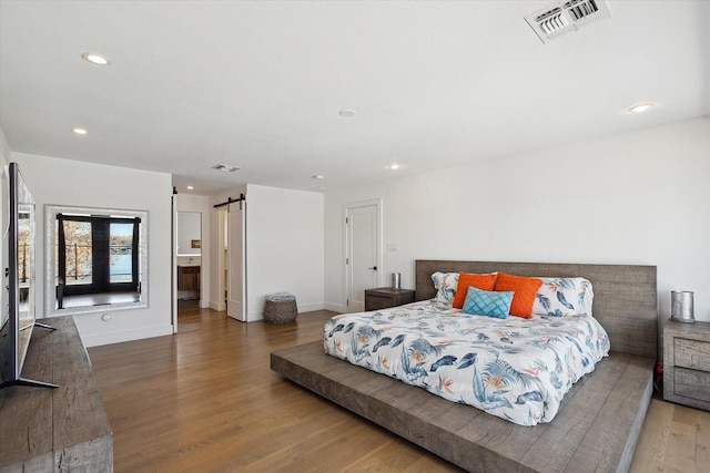 8917 Random Rd, Fort Worth, TX 76179 - bedroom featuring visible vents, recessed lighting, baseboards, and wood finished floors