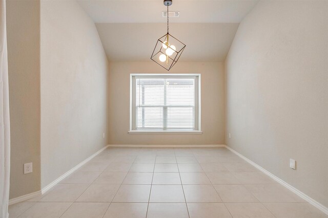 6328 Red Cliff Dr, Fort Worth, TX 76179 - spare room featuring lofted ceiling, light tile patterned floors, and baseboards