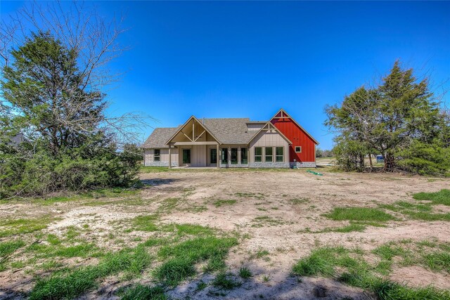 view of front of property featuring board and batten siding
