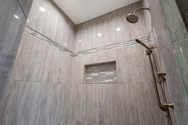interior details with tiled shower
