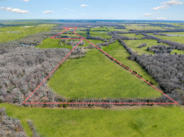 bird's eye view featuring a rural view