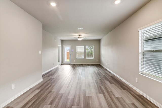 718 Caraway Dr, Princeton, TX 75071 - unfurnished room with wood finished floors, baseboards, recessed lighting, and ceiling fan