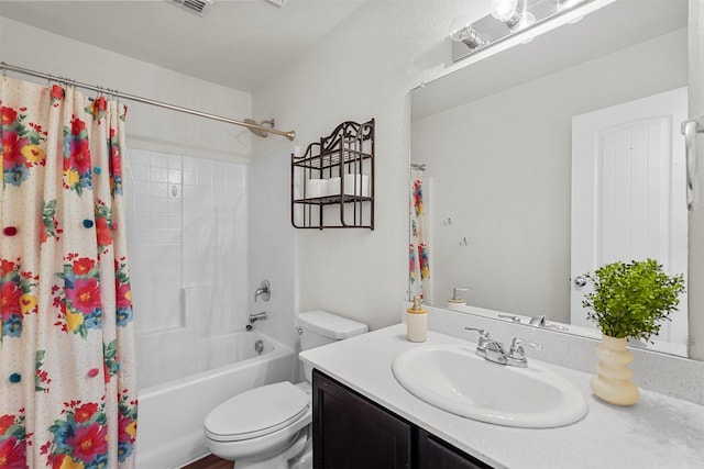 5625 Mcclelland St, Forney, TX 75126 - bathroom featuring vanity, shower / bathtub combination with curtain, and toilet
