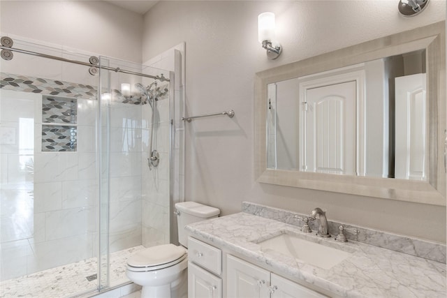 241 Loon Bay Dr, Gun Barrel City, TX 75156 - full bathroom featuring a stall shower, toilet, and vanity