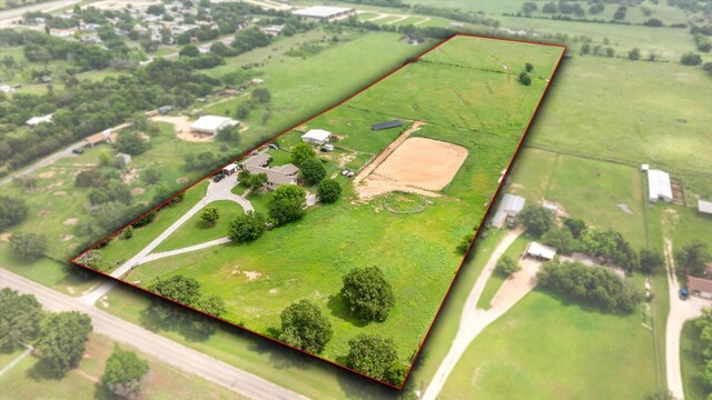 drone / aerial view featuring a rural view