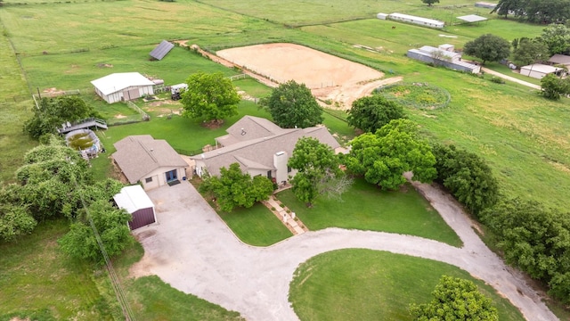 drone / aerial view featuring a rural view