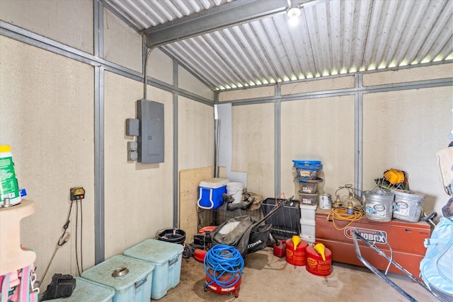 interior space featuring electric panel