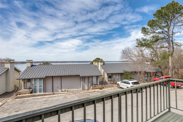 wooden deck featuring a residential view