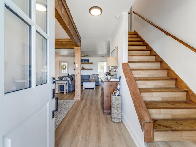 206 Cocopa Dr, Lake Kiowa, TX 76240 - stairs with wood finished floors