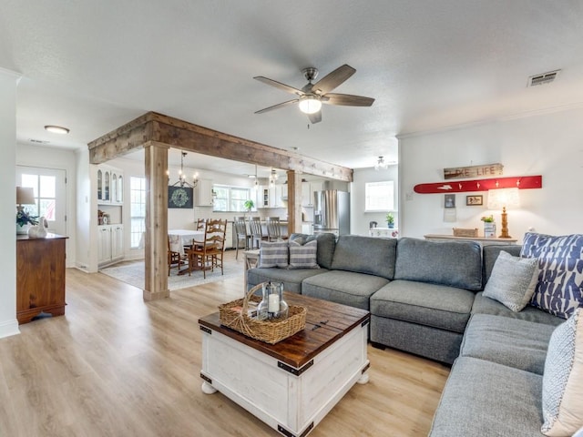 206 Cocopa Dr, Lake Kiowa, TX 76240 - living area with a ceiling fan and light wood finished floors