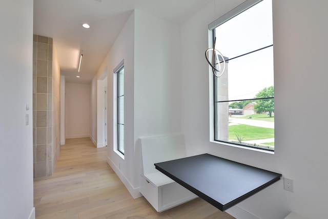1733 E Lake Dr, Weatherford, TX 76087 - hallway featuring recessed lighting, baseboards, and light wood finished floors