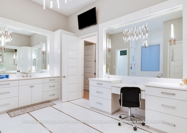 full bath featuring tile patterned floors and vanity