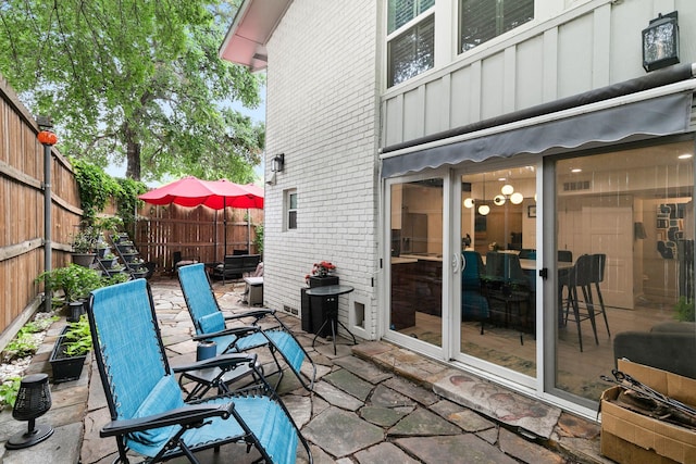 view of patio featuring a fenced backyard