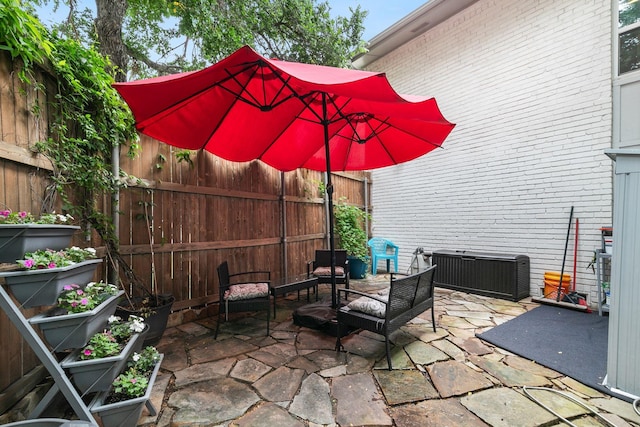 view of patio with fence