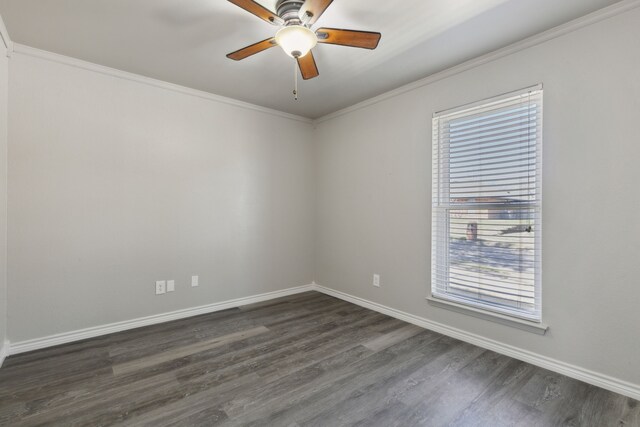 4018 Tobin Trl, Rowlett, TX 75088 - unfurnished room featuring plenty of natural light, dark wood-type flooring, baseboards, and ornamental molding