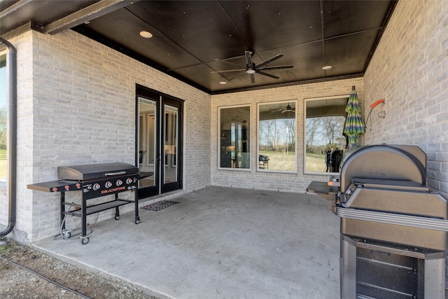2652 Kessler Dr, Celina, TX 75009 - view of patio with grilling area and a ceiling fan