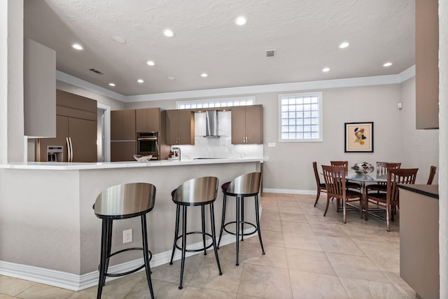 living area with visible vents, recessed lighting, and stairs