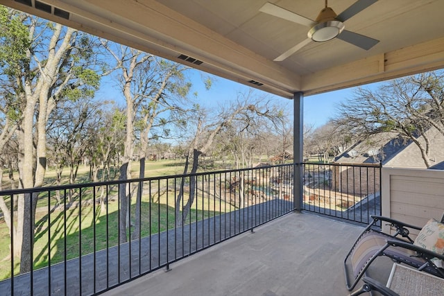 12265 Indian Creek Dr, Fort Worth, TX 76179 - balcony with a ceiling fan