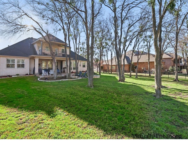 12265 Indian Creek Dr, Fort Worth, TX 76179 - view of yard with a patio, fence, and a balcony