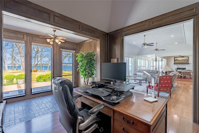 39 Lakeside Dr, Star Harbor, TX 75148 - home office with ceiling fan, plenty of natural light, and wood finished floors