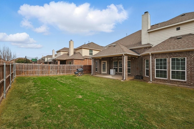 9645 Salvia Dr, Fort Worth, TX 76177 - fenced backyard with a patio area