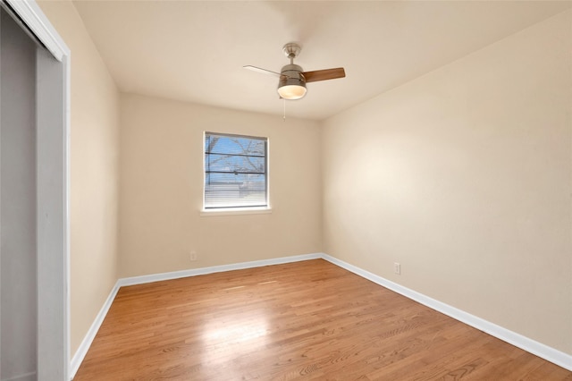 4021 Kenley St, Fort Worth, TX 76107 - spare room with baseboards, light wood-style flooring, and a ceiling fan