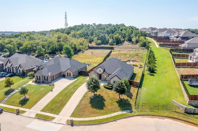 drone / aerial view with a residential view