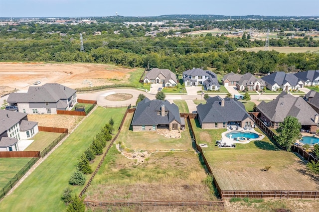 aerial view with a residential view