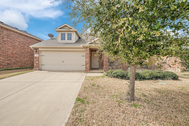 1121 Basswood Ln, Royse City, TX 75189 - view of front of property featuring an attached garage, brick siding, driveway, and a front yard