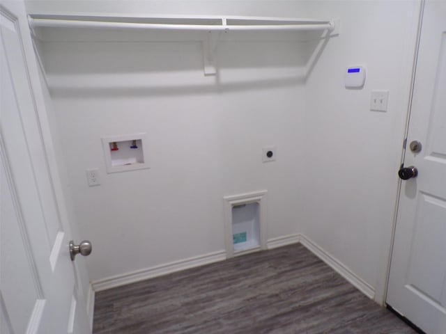 18287 County Road 4001, Mabank, TX 75147 - laundry room with hookup for a washing machine, hookup for an electric dryer, and dark wood-style flooring