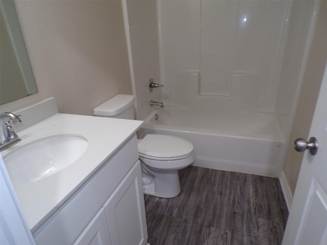 18287 County Road 4001, Mabank, TX 75147 - full bathroom featuring toilet, wood finished floors, vanity, and shower / bath combination