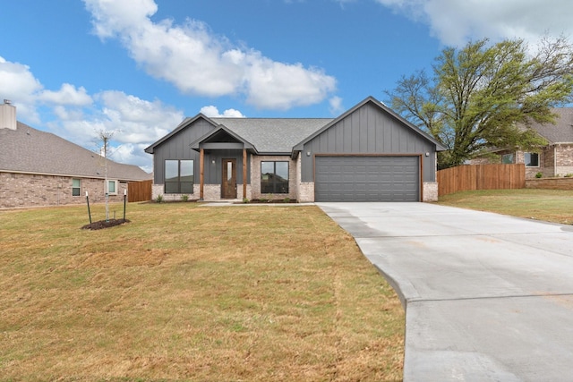 3306 Promenade Ct, Granbury, TX 76049 - modern farmhouse with an attached garage, board and batten siding, concrete driveway, brick siding, and roof with shingles