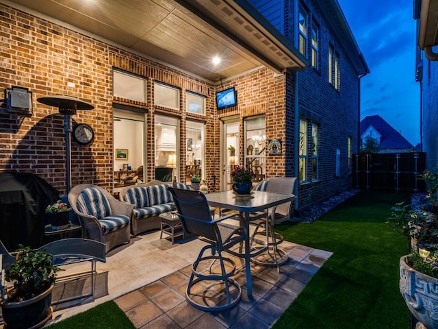 view of patio featuring fence