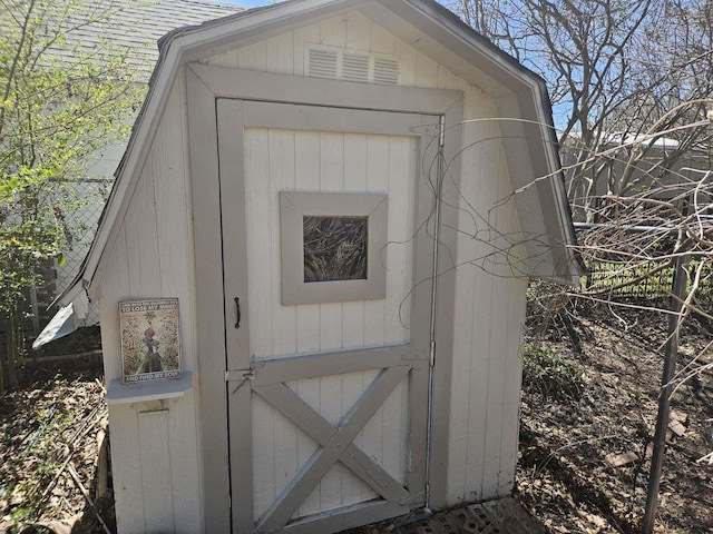 view of shed