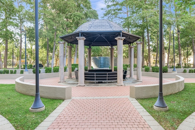 3401 Lee Pkwy Unit 3A, Dallas, TX 75219 - view of home's community featuring a gazebo, an outdoor hangout area, and a patio