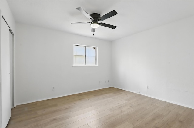 1329 Steinburg Ln, Fort Worth, TX 76134 - unfurnished room with ceiling fan, light wood-type flooring, and baseboards