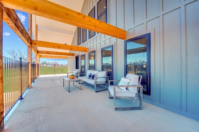3508 Sentinel Oak Dr, Flower Mound, TX 75022 - view of patio / terrace featuring an outdoor living space and fence