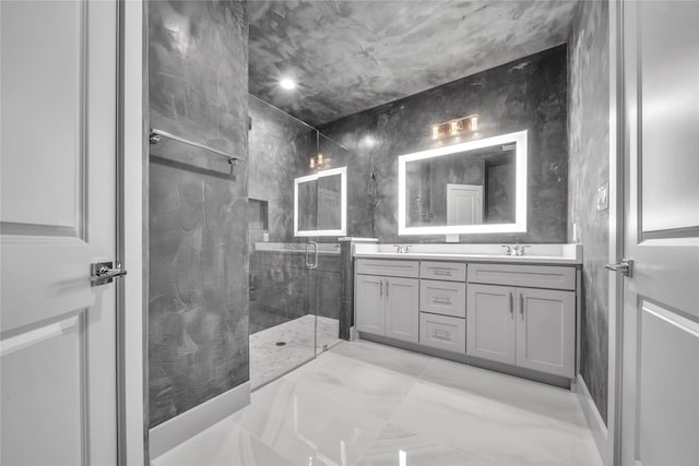 2408 Givendale Rd, Dallas, TX 75241 - full bath featuring double vanity and a marble finish shower